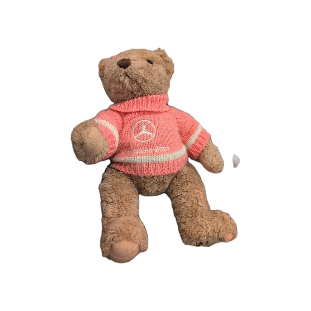 MERCEDES-BENZ HERRINGTON TEDDY BEAR - PINK SWEATER-TAGS/BUTTON- 06/2010